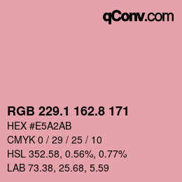 Color code: RGB 229.1 162.8 171 | qconv.com