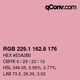 Color code: RGB 229.1 162.8 176 | qconv.com