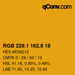 カラーコード: RGB 229.1 162.8 18 | qconv.com