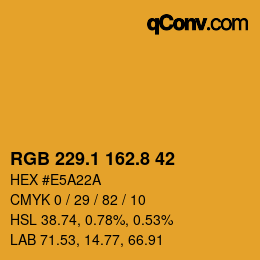 カラーコード: RGB 229.1 162.8 42 | qconv.com