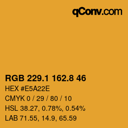 Color code: RGB 229.1 162.8 46 | qconv.com