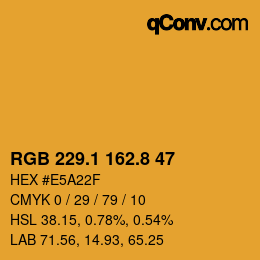 Color code: RGB 229.1 162.8 47 | qconv.com