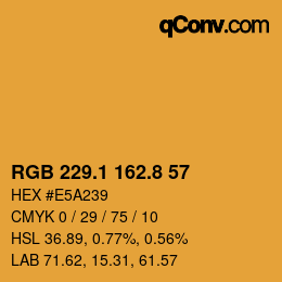 Color code: RGB 229.1 162.8 57 | qconv.com