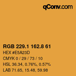 Color code: RGB 229.1 162.8 61 | qconv.com
