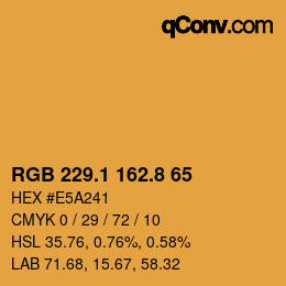 カラーコード: RGB 229.1 162.8 65 | qconv.com