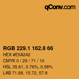 Color code: RGB 229.1 162.8 66 | qconv.com
