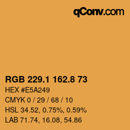 カラーコード: RGB 229.1 162.8 73 | qconv.com