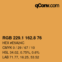Color code: RGB 229.1 162.8 76 | qconv.com