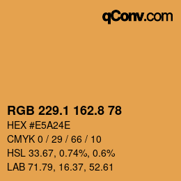 カラーコード: RGB 229.1 162.8 78 | qconv.com