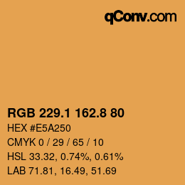 Color code: RGB 229.1 162.8 80 | qconv.com