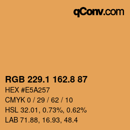 Color code: RGB 229.1 162.8 87 | qconv.com