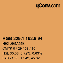 Color code: RGB 229.1 162.8 94 | qconv.com