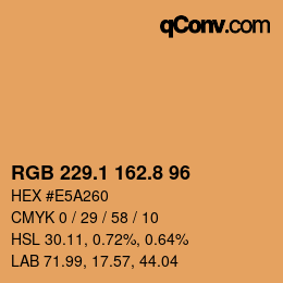 Color code: RGB 229.1 162.8 96 | qconv.com