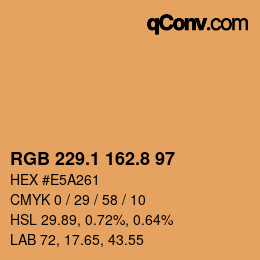 Color code: RGB 229.1 162.8 97 | qconv.com