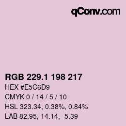 カラーコード: RGB 229.1 198 217 | qconv.com