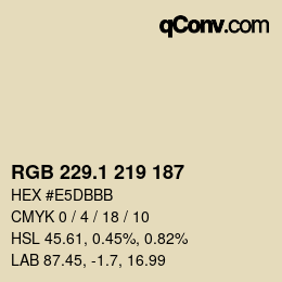 カラーコード: RGB 229.1 219 187 | qconv.com
