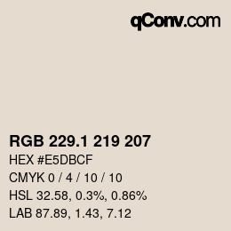 カラーコード: RGB 229.1 219 207 | qconv.com