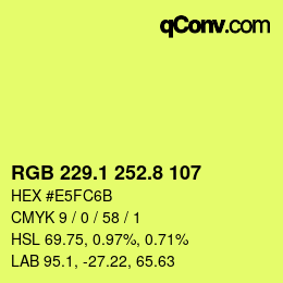カラーコード: RGB 229.1 252.8 107 | qconv.com