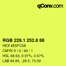 カラーコード: RGB 229.1 252.8 88 | qconv.com
