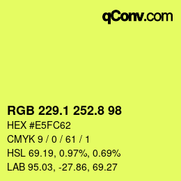 カラーコード: RGB 229.1 252.8 98 | qconv.com