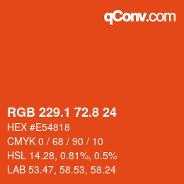 カラーコード: RGB 229.1 72.8 24 | qconv.com