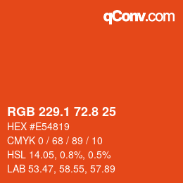 カラーコード: RGB 229.1 72.8 25 | qconv.com