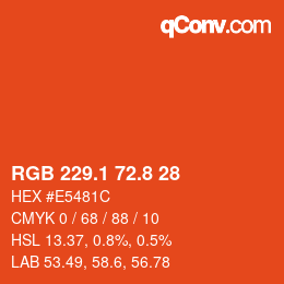 Color code: RGB 229.1 72.8 28 | qconv.com