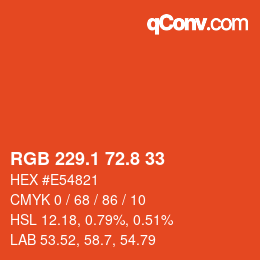 Color code: RGB 229.1 72.8 33 | qconv.com