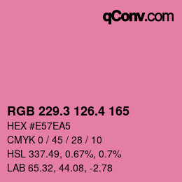 カラーコード: RGB 229.3 126.4 165 | qconv.com