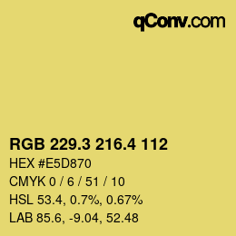 カラーコード: RGB 229.3 216.4 112 | qconv.com