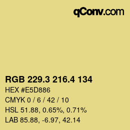 カラーコード: RGB 229.3 216.4 134 | qconv.com