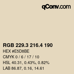 カラーコード: RGB 229.3 216.4 190 | qconv.com