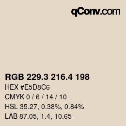カラーコード: RGB 229.3 216.4 198 | qconv.com
