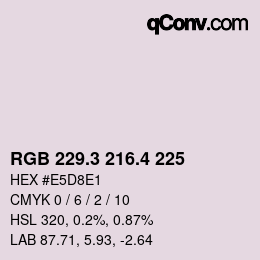 カラーコード: RGB 229.3 216.4 225 | qconv.com