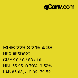 カラーコード: RGB 229.3 216.4 38 | qconv.com