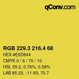 カラーコード: RGB 229.3 216.4 68 | qconv.com