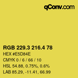 カラーコード: RGB 229.3 216.4 78 | qconv.com