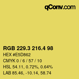 カラーコード: RGB 229.3 216.4 98 | qconv.com
