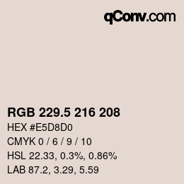 Color code: RGB 229.5 216 208 | qconv.com