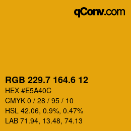 カラーコード: RGB 229.7 164.6 12 | qconv.com