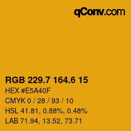 カラーコード: RGB 229.7 164.6 15 | qconv.com