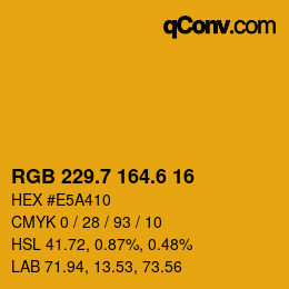 カラーコード: RGB 229.7 164.6 16 | qconv.com