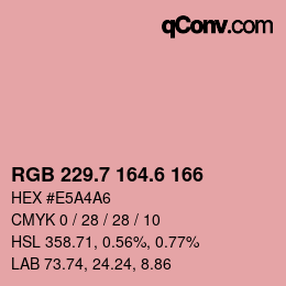 カラーコード: RGB 229.7 164.6 166 | qconv.com