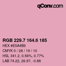 カラーコード: RGB 229.7 164.6 185 | qconv.com