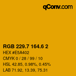 カラーコード: RGB 229.7 164.6 2 | qconv.com