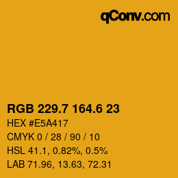 カラーコード: RGB 229.7 164.6 23 | qconv.com
