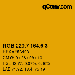 カラーコード: RGB 229.7 164.6 3 | qconv.com