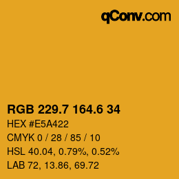 カラーコード: RGB 229.7 164.6 34 | qconv.com