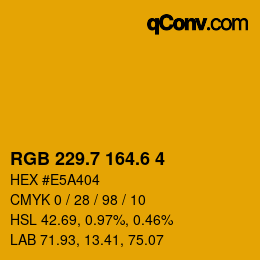 カラーコード: RGB 229.7 164.6 4 | qconv.com