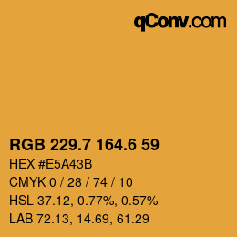 カラーコード: RGB 229.7 164.6 59 | qconv.com